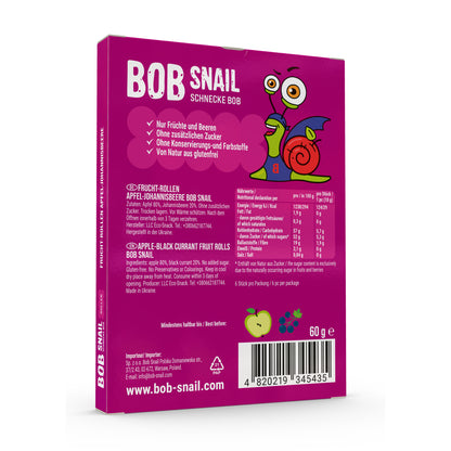 BoB Snail Fruchtrollen Apfel-Schwarze Johannisbeere 20x 60 g