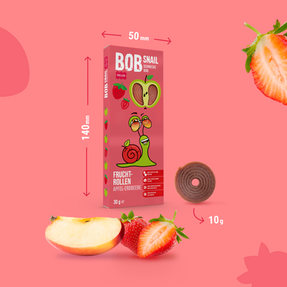 BobSnail Fruchtrollen Apfel-Erdbeer 24 x 30 g
