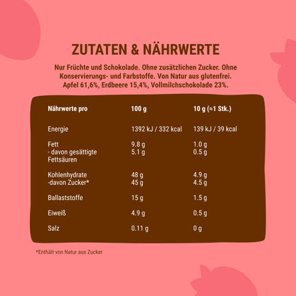 Bob Snail Fruchtcrush Apfel-Erdbeere in Vollmilchschokolade 24x30g