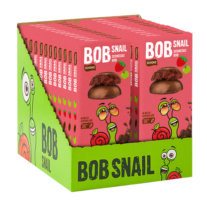 Bob Snail Fruchtcrush Apfel-Erdbeere in Vollmilchschokolade 24x30g
