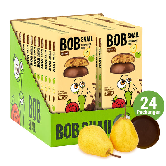Bob Snail Fruchtcrush Apfel-Birne in Vollmilchschokolade 24x30g