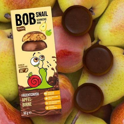 Bob Snail Fruchtcrush Apfel-Birne in Vollmilchschokolade 24x30g
