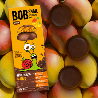 Bob Snail Fruchtcrush Mango in Vollmilchschokolade 24x30g