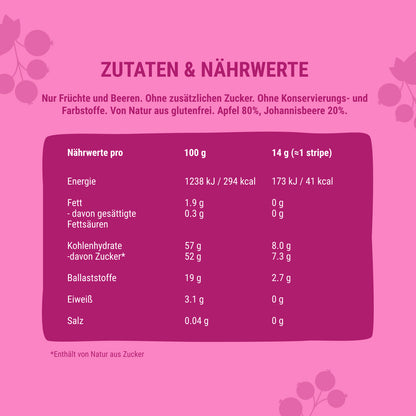 Bob Snail Fruchtstreifen Apfel-Schwarze Johannisbeere 30x14g