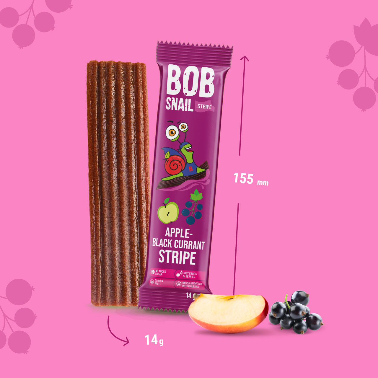 Bob Snail Fruchtstreifen Apfel-Schwarze Johannisbeere 30x14g