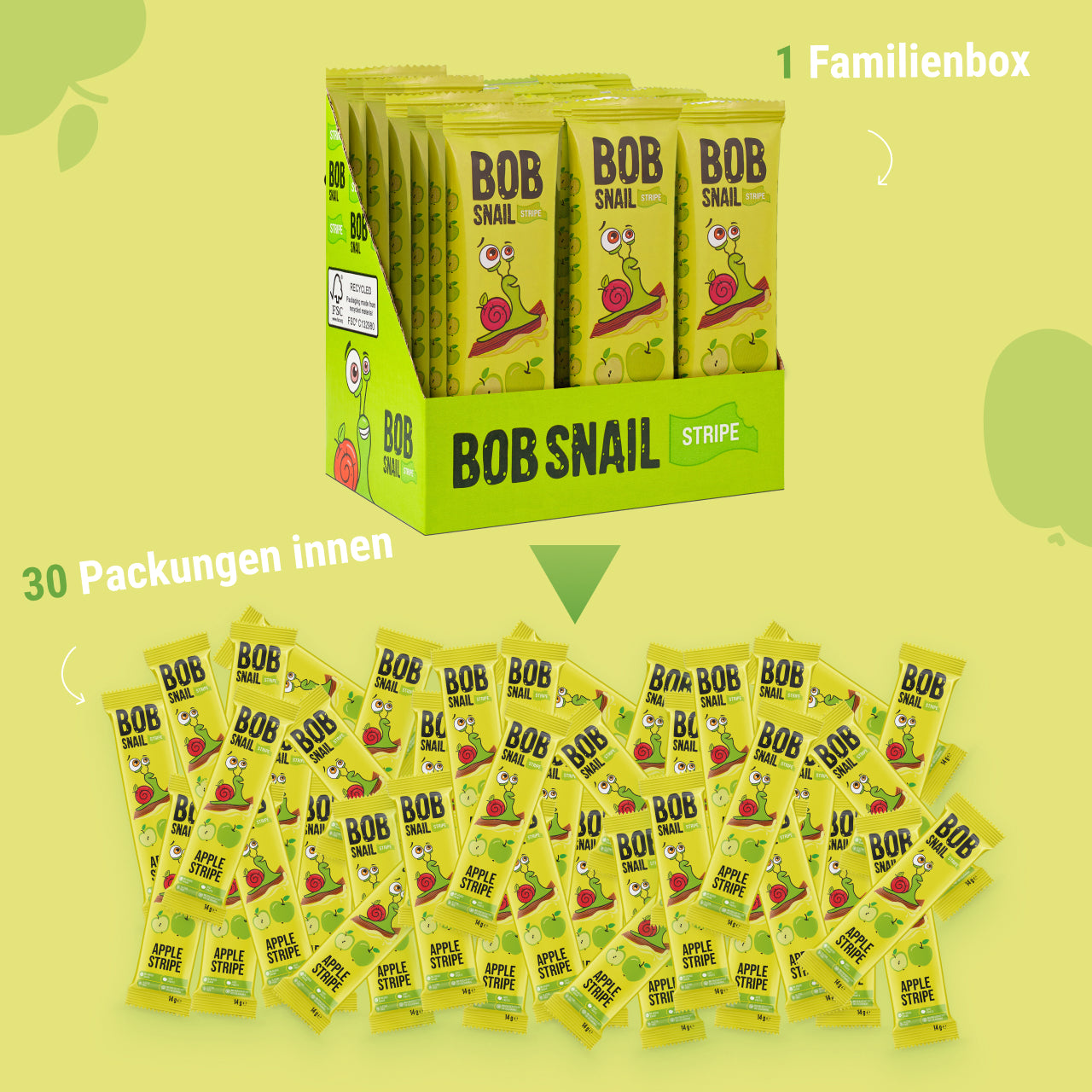 Bob Snail Fruchtstreifen Apfel 30x14g