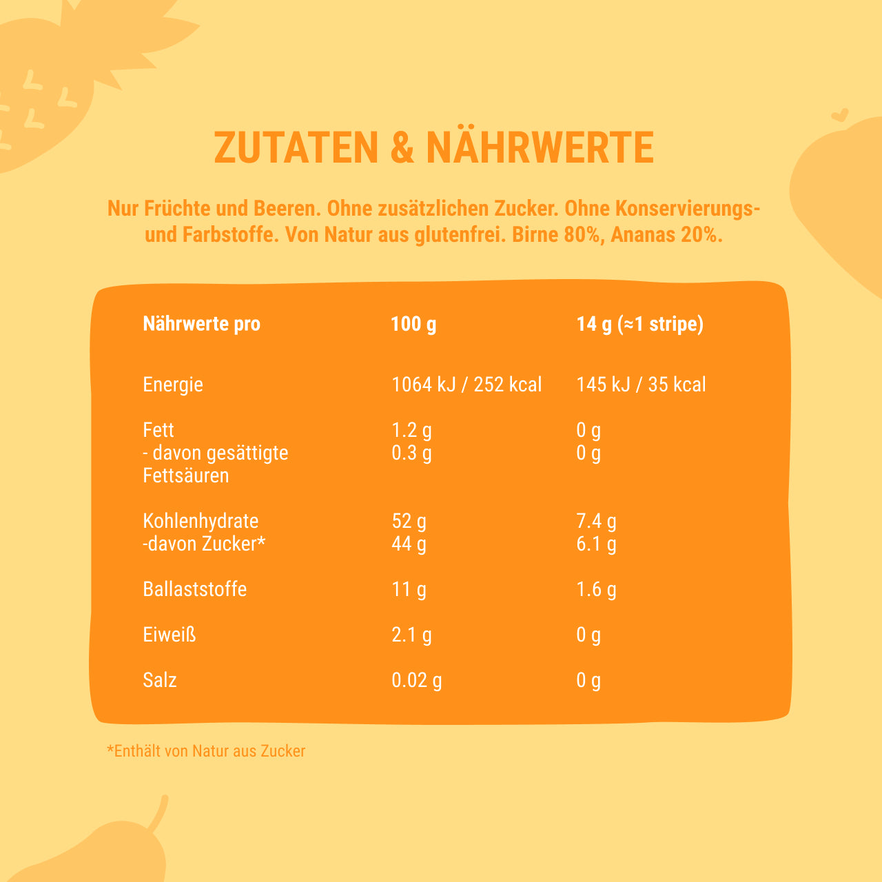Bob Snail Fruchtstreifen Birne-Ananas 30x14g