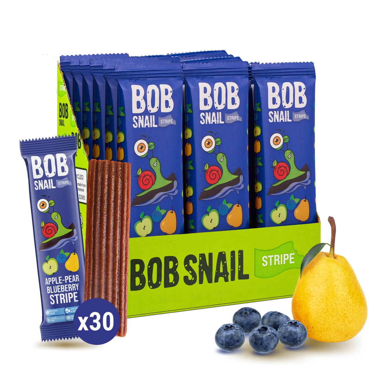 Bob Snail Fruchtstreifen Apfel-Birne-Heidelbeere 30x14g