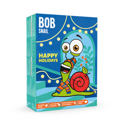 Bob Snail Weihnachtsbox 140g – Geschenkset mit Spielzeug & Stickerpack