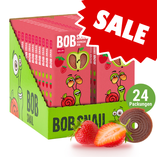 Bob Snail Fruchtrollen Apfel-Erdbeere 24x30g AKTION