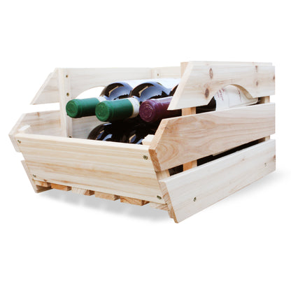 FlexiStack 2er Set Kartoffelkiste Holz Stapelbar Obstkiste Vorratskiste Musterware