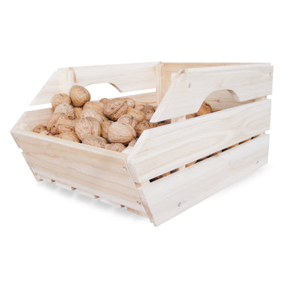 FlexiStack 2er Set Kartoffelkiste Holz Stapelbar Obstkiste Vorratskiste Musterware