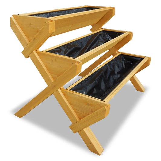 Green Cascade Pflanzentreppe Hochbeet 3 Etagen Holz Kräuterbeet Balkon Musterware