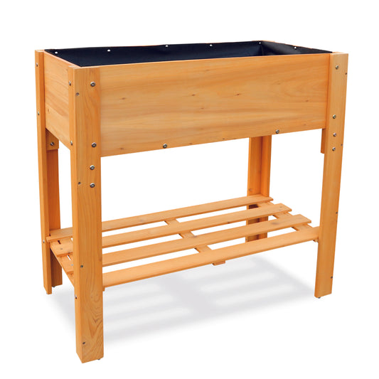 Green Haven Hochbeet Holz Pflanzkasten auf Beinen mit Ablage Kräuterbeet Musterware