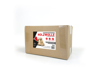 RHINOROCK Premium Holzwolle Anzünder 5 kg – Schnell zündend, umweltfreundlich, ideal für Kamin, Ofen & Grill