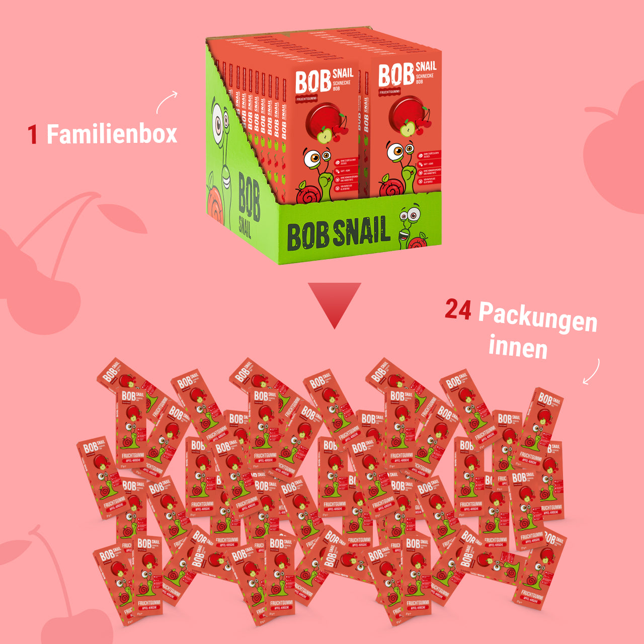 Bob Snail Fruchtgummies Apfel-Kirsche 24x27g