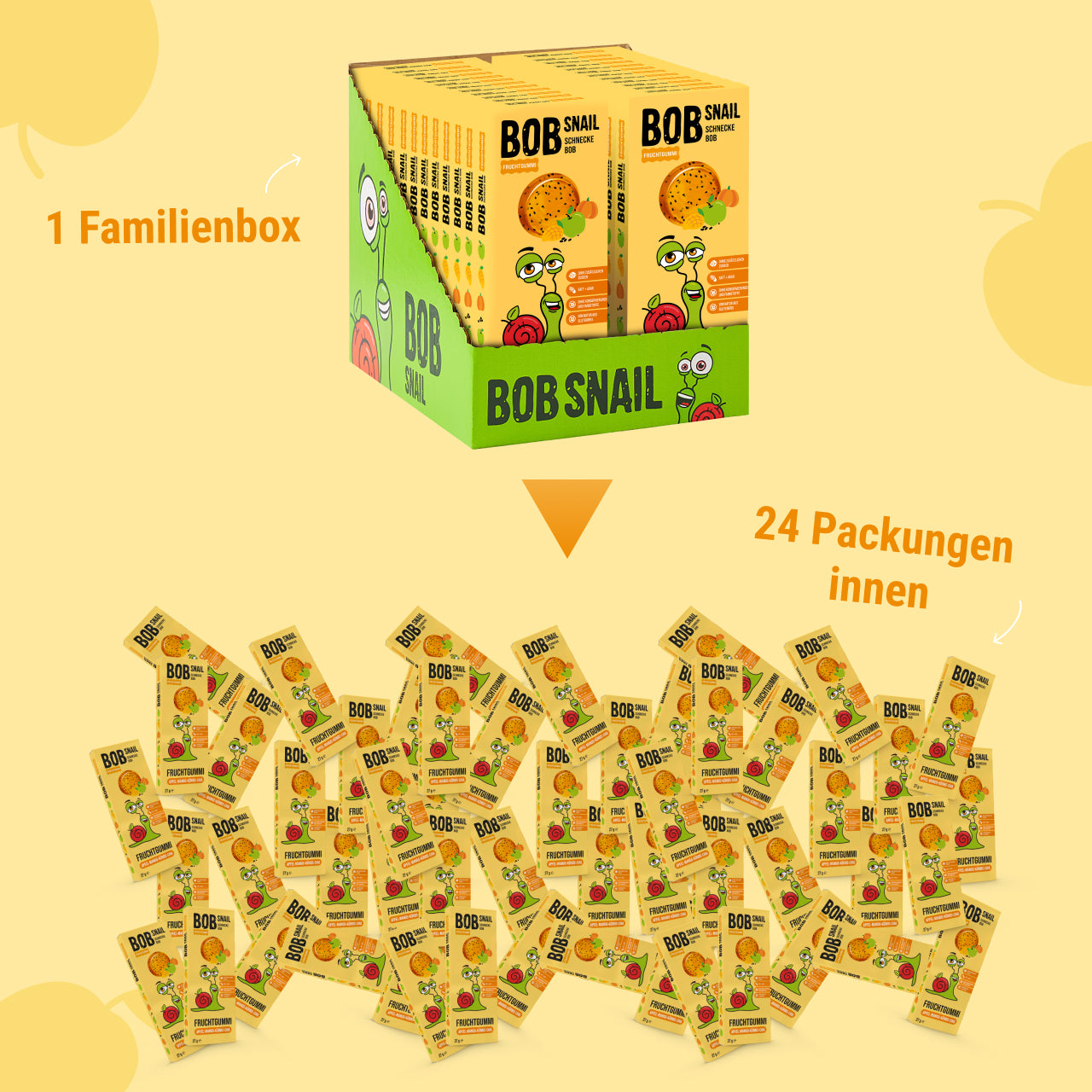 Bob Snail Fruchtgummies Apfel-Mango-Kürbis-Chia 24x27g
