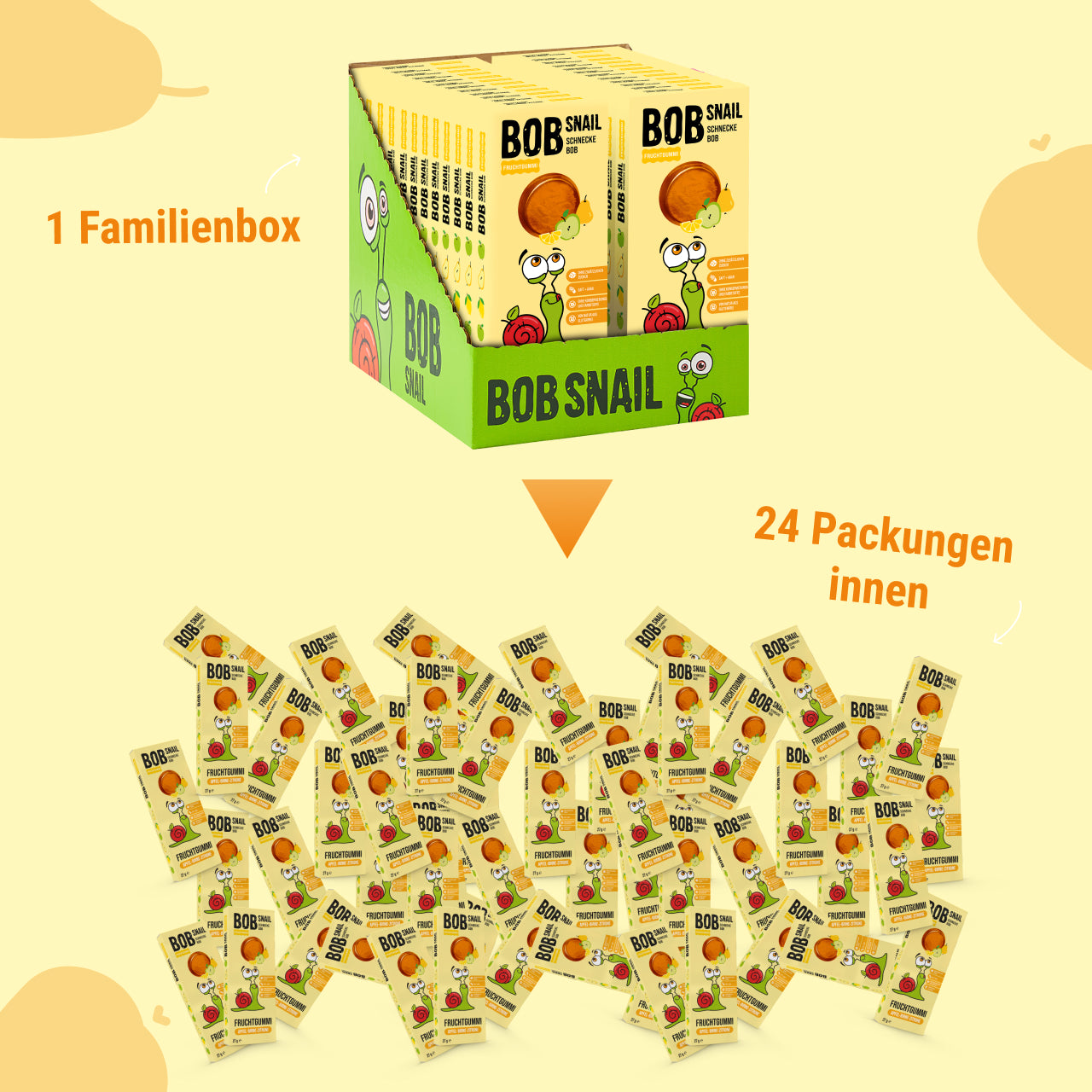 Bob Snail Fruchtgummies Apfel-Birne-Zitrone 24x27g