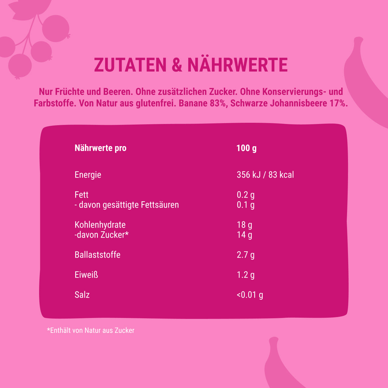 Bob Snail Set 14 - Frucht-Smoothies je 5 x 120g (Banane-Johannisbeere, Banane-Erdbeere)