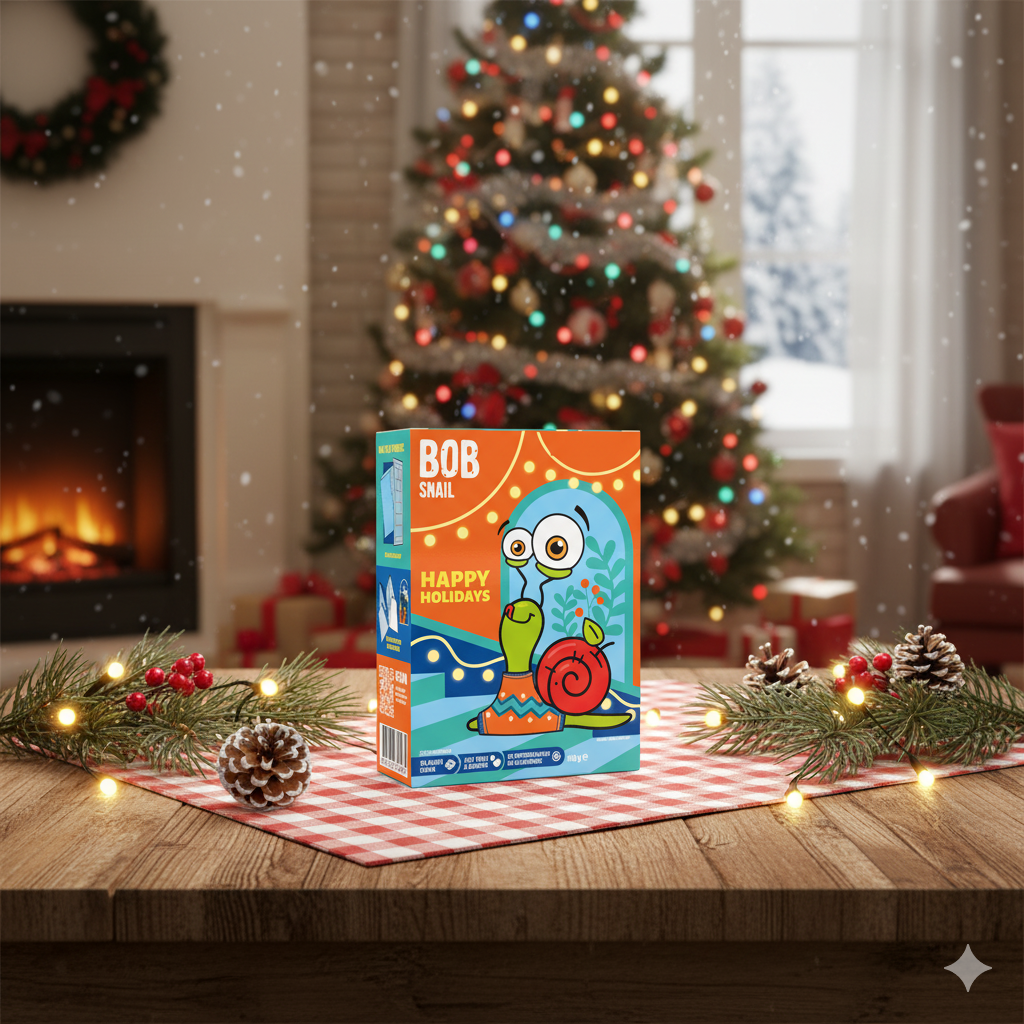 Bob Snail Weihnachtsbox 140g – Geschenkset mit Spielzeug & Stickerpack