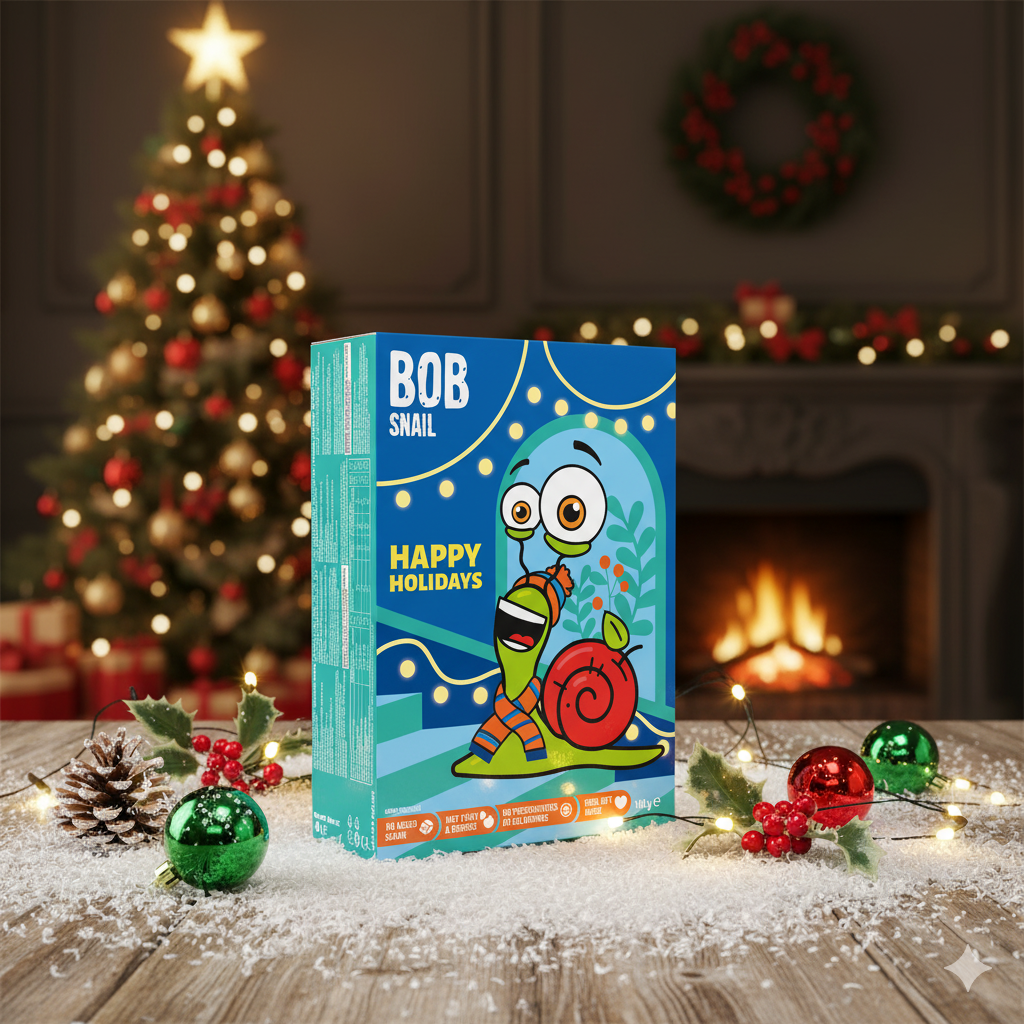 Bob Snail Weihnachtsbox 140g – Geschenkset mit Spielzeug & Stickerpack
