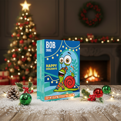 Bob Snail Weihnachtsbox 140g – Geschenkset mit Spielzeug & Stickerpack
