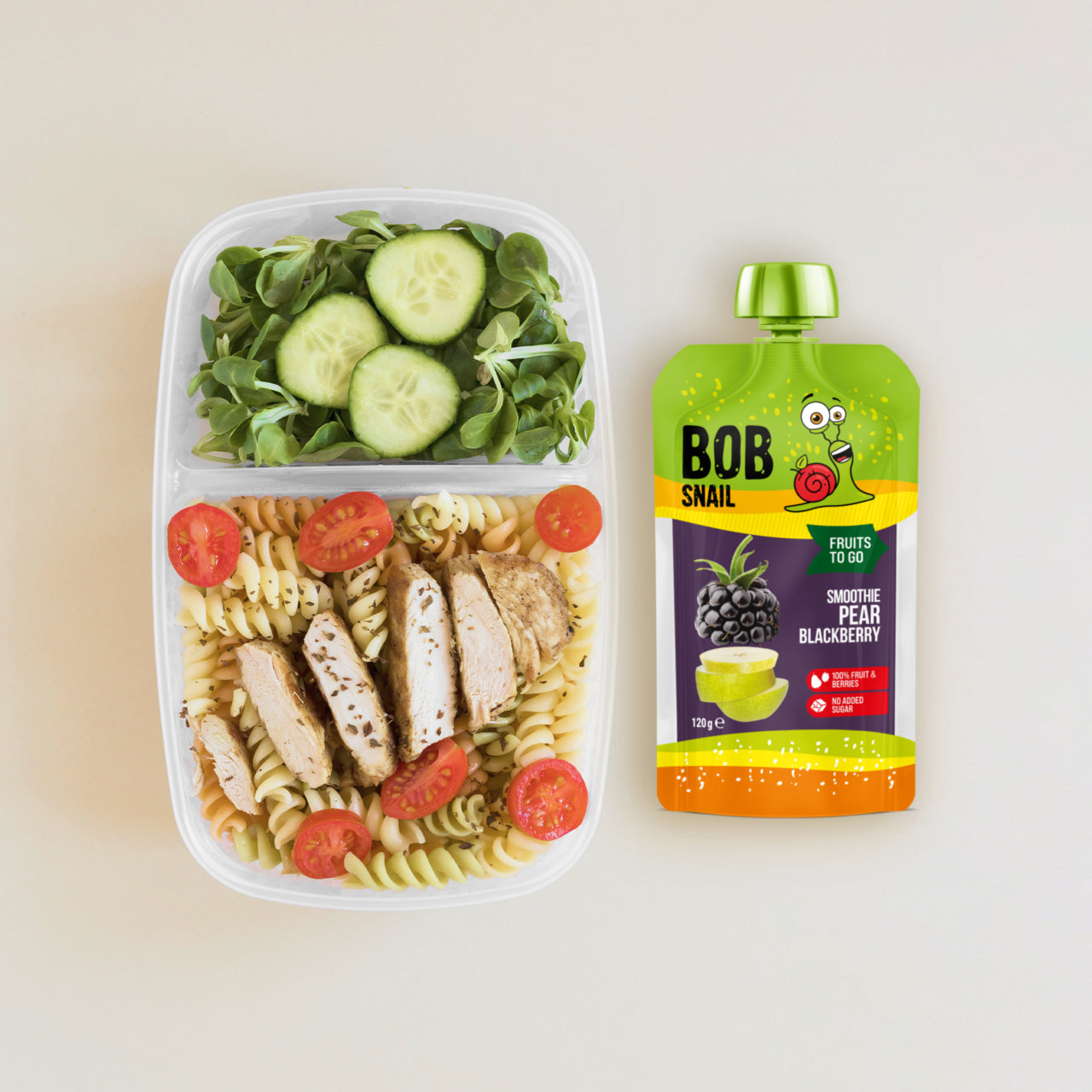 Bob Snail Quetschie Frucht Smoothie Birne Brombeere 10x120g