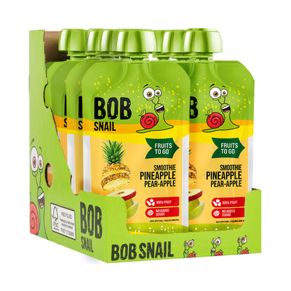 Bob Snail Quetschie Frucht Smoothie Ananas Birne Apfel 10x120g