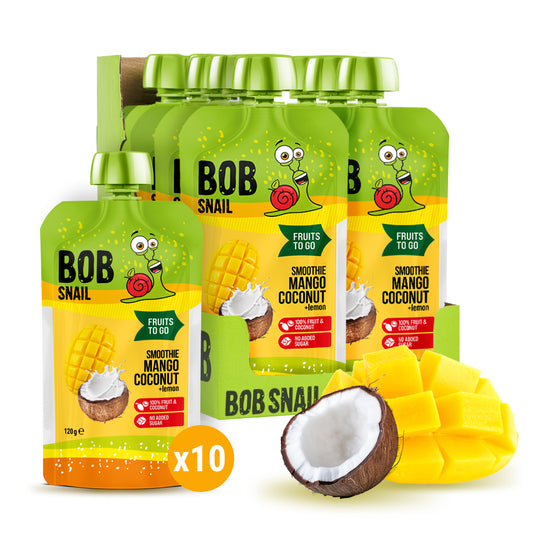 Bob Snail Quetschie Frucht Smoothie Mango Kokos 10x120g