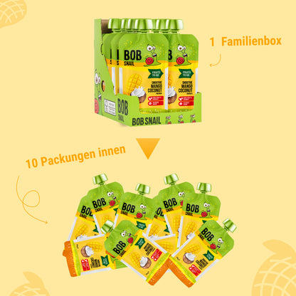 Bob Snail Quetschie Frucht Smoothie Mango Kokos 10x120g