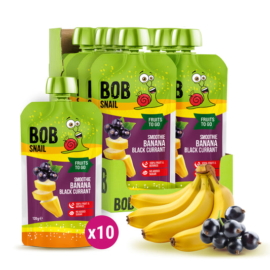 Bob Snail Quetschie Frucht Smoothie Banane Johannisbeere 10x120g