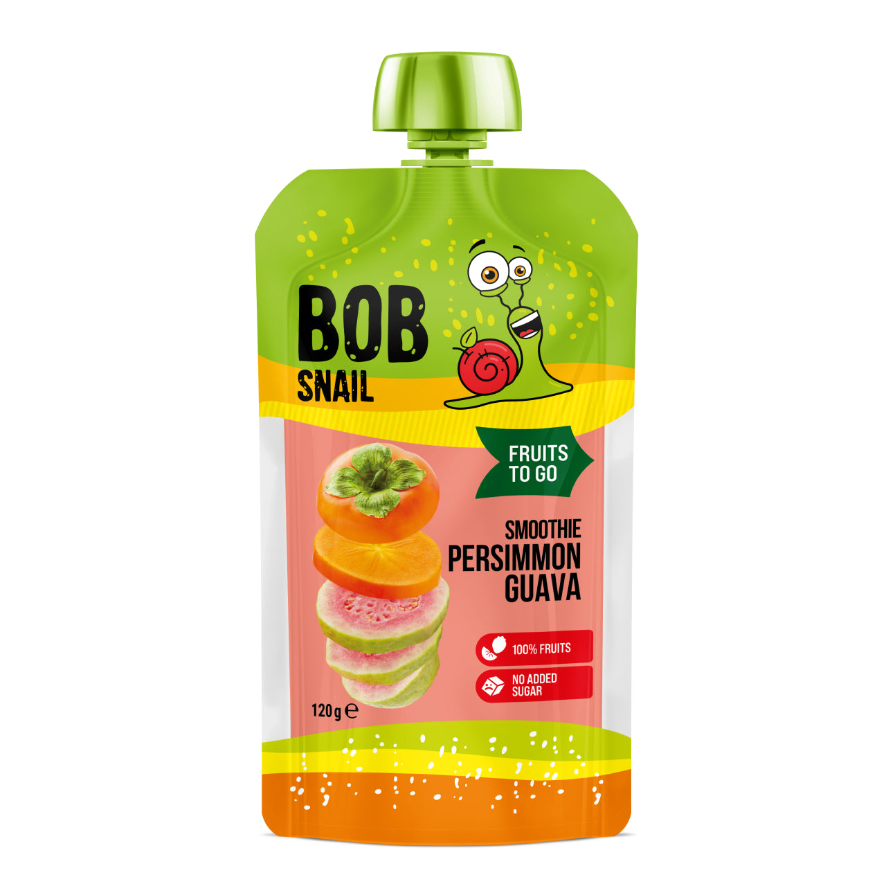 Bob Snail Quetschie Frucht Smoothie Kaki Guave 10x120g