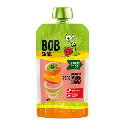 Bob Snail Quetschie Frucht Smoothie Kaki Guave 10x120g