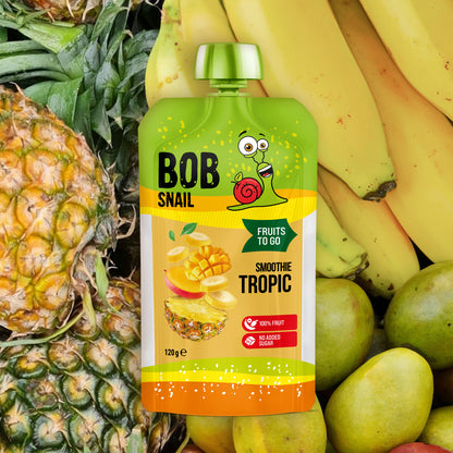 Bob Snail Quetschie Frucht Smoothie Banane Ananas Mango 10x120g