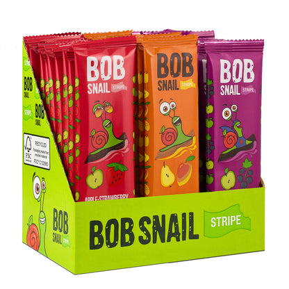 Bob Snail Set 21 - Fruchtstreifen je 10x14g Apfel-Erdbeere, Birne-Mango, Apfel-Johannisbeere