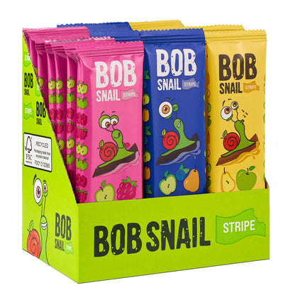 Bob Snail Set 22 - Fruchtstreifen je 10x14g Apfel-Himbeere, Birne-Apfel, Apfel-Birne-Heidelbeere