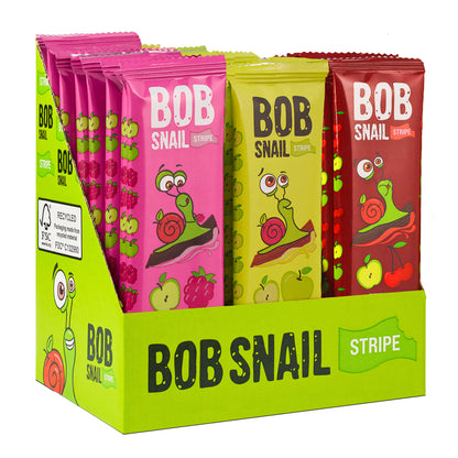 Bob Snail Set 23 - Fruchtstreifen je 10x14g Apfel-Himbeere, Apfel, Apfel-Kirsche
