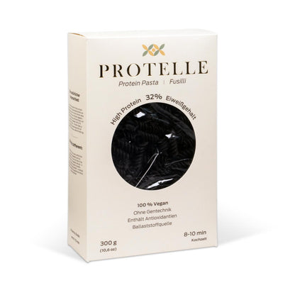 Protelle Vegane Proteinpasta Fusilli | 300g | 30% Pflanzliches Eiweiß  | Nudeln aus Sonnenblumenprotein  | High Protein & Low Carb