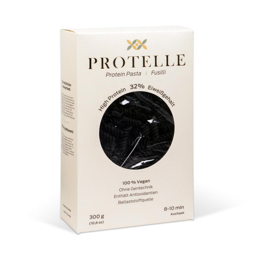 Protelle Vegane Proteinpasta Fusilli | 300g | 30% Pflanzliches Eiweiß  | Nudeln aus Sonnenblumenprotein  | High Protein & Low Carb