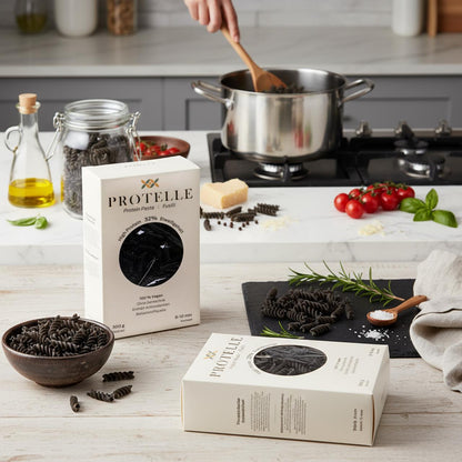 Protelle Vegane Proteinpasta Fusilli 6er Pack | 6x300g | 30% Pflanzliches Eiweiß  | High Protein & Low Carb Nudeln | Vorratspack
