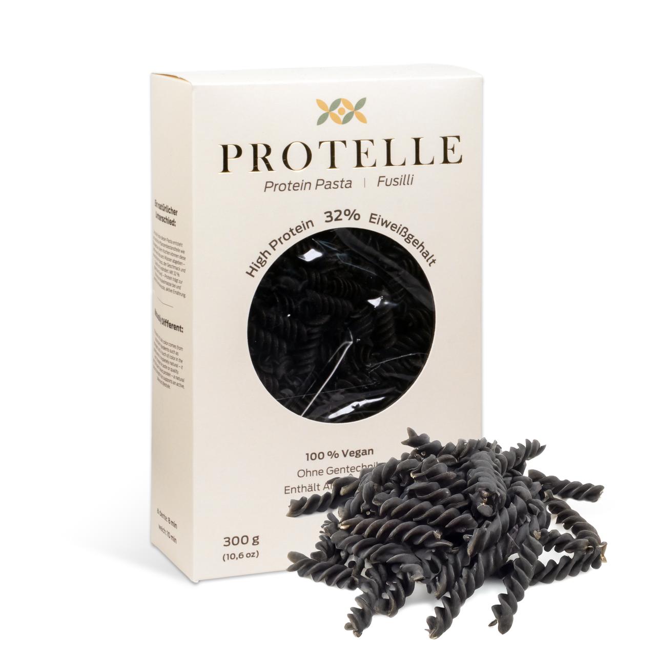 Protelle Protein Pasta Fusilli 15er Karton (4,5 kg) | 30% Veganes Eiweiß  | High Protein & Low Carb | Großpackung