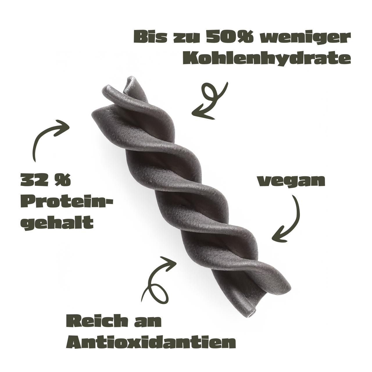 Protelle Vegane Proteinpasta Fusilli 6er Pack | 6x300g | 30% Pflanzliches Eiweiß  | High Protein & Low Carb Nudeln | Vorratspack